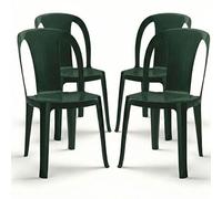 Set di 4 Sedia da Esterno in Resina Color verde bosco Impilabile Leggera e Robusta Design Qualità Made in Italy sca-b Tiuana Ideale per Giardino Bar e Ristorante