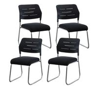 Set di 4 Sedia Ufficio, Sedie da Lettura Impilabili per Camera da Letto, Sedia Studio per Sala Relax, Eventi, Scuola, Sala Formazione(Black)
