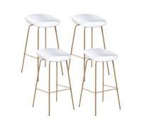 Set di 4 sedie da bar robuste in materiale sintetico e poliestere bianco Venlo