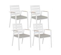 Set di 4 sedie da giardino con cuscini TAVIANO Grigio Metallo