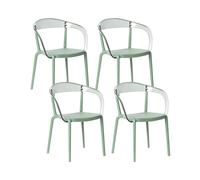 Set di 4 sedie da giardino in plastica Materiale sintetico Interno Esterno con b
