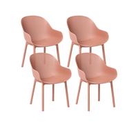 Set di 4 sedie da giardino in plastica per interni ed esterni con braccioli Sala