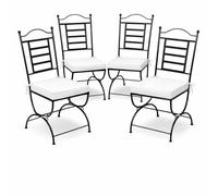 Set di 4 sedie da giardino mediterranee La Linea in ferro nero 100 cm