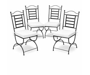 Set di 4 sedie da giardino mediterranee La Linea in ferro nero 100 cm