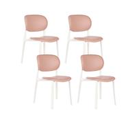 Set di 4 sedie da giardino rosa pastello Musano