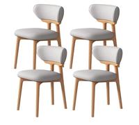 Set di 4 sedie da pranzo, design moderno di metà secolo, con schienale curvo e gambe in legno, eleganti sedie in legno per cucina e soggiorno, finitura grigio chiaro