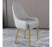 Set di 4 sedie da pranzo imbottite moderne della metà del secolo, eleganti poltrone blu cielo con schienale e gambe in metallo dorato, per cucina, sala da pranzo e soggiorno