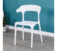 Set di 4 sedie da pranzo impilabili leggere in plastica con schienale, capacità di carico 294,8 kg, ideali per cucina, sala da pranzo ed eventi all'aperto, 40,6 x 48,3 x 76,2 cm (G40)