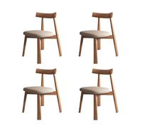 Set di 4 sedie da pranzo in legno, comode, con seduta imbottita, facili da pulire, eleganti, color noce chiaro e cachi scuro, perfette per il tavolo della cucina, decorazione moderna per la casa