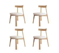 Set di 4 sedie da pranzo in legno, comode e imbottite, facili da pulire, ideali per tavolo da cucina, eleganti e originali, finitura in legno e bianco, perfette per decorare la casa