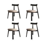 Set di 4 sedie da pranzo in legno, comode, imbottite, facili da pulire, design elegante per tavolo da cucina, colore nero e cachi scuro, perfette per decorare la casa e la sala da pranzo