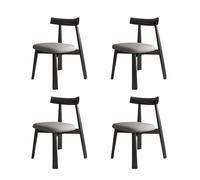 Set di 4 sedie da pranzo in legno con seduta imbottita e comodo schienale, facili da pulire, nere e grigio scuro, perfette per tavolo da cucina, arredamento moderno per la casa