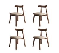 Set di 4 sedie da pranzo in legno con seduta imbottita, schienale comodo, facile da pulire, noce scuro e kaki scuro, perfette per tavolo da cucina, arredamento moderno per la casa
