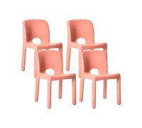 Set di 4 sedie da pranzo in plastica senza braccioli impilabili corallo Betim