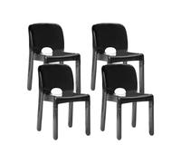 Set di 4 sedie da pranzo in plastica senza braccioli impilabili nero Betim