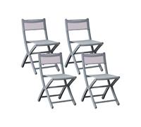 Set di 4 sedie da pranzo in plastica senza braccioli pieghevoli grigio scuro Tal