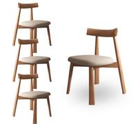 Set di 4 sedie da pranzo in rovere massello, design moderno imbottito per cucina e sala da pranzo, elegante finitura nera, perfetta per l'arredamento della casa e il comfort