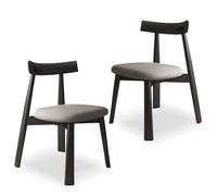 Set di 4 sedie da pranzo moderne, design imbottito in rovere massiccio, elegante finitura nera, perfetta per cucina e tavolo da pranzo, ideale per l'arredamento della casa