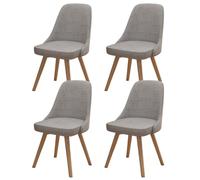 Set di 4 sedie da pranzo moderne ergonomiche in pelle grigia, girevoli a 360°, per soggiorno, cucina, sala da pranzo, camera da letto, ufficio