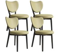 Set di 4 sedie da pranzo moderne in legno con schienale curvo, cuscini spessi 5 cm, perfetti per cucina e sala da pranzo, design elegante nero e verde, ideali per uso domestico e hotel.