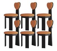 Set di 4 sedie da pranzo moderne in legno massello di metà secolo, con schienale largo, seduta imbottita in pelle, ideale per cucina, sala da pranzo, soggiorno, camera da letto e studio (nero e ge)