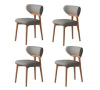 Set di 4 sedie da pranzo moderne in pelle, con struttura in legno e imbottitura in schiuma elastica, ideali per soggiorno e cucina.