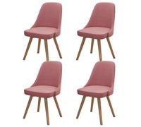Set di 4 sedie da pranzo moderne in pelle rosa, ergonomiche, girevoli a 360°, eleganti mobili per ufficio e soggiorno, per camera da letto e sala da pranzo