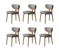 Set di 4 sedie da pranzo moderne in pelle, sgabelli da cucina imbottiti con struttura in legno e imbottitura in schiuma elastica, per decorare soggiorno e sala da pranzo