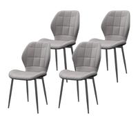 Set di 4 Sedie da Pranzo Moderne per Cucina e Soggiorno 47x57x85 cm Rivestimento in Flanella Grigio