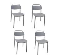 Set di 4 Sedie da tavolo in cucina grigio design moderno senza braccioli elegan