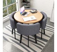 Set di 4 sedie e tavolo da pranzo rotondo per ufficio, reception, club, tavolo negoziale con sedie imbottite, perfetto per casa, balcone, bar, sala pausa