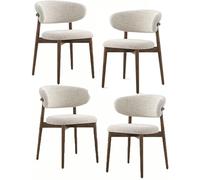 Set di 4 sedie ergonomiche in legno, eleganti sedie per il tempo libero, per cucina, bar e soggiorno, con struttura in legno, perfetta decorazione per la casa