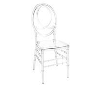 Set di 4 sedie impilabili in acrilico, trasparenti, design moderno | Materiale PC trasparente con design a giunti di bambù, adatto per salotti e sale da festa