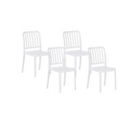 Set di 4 sedie in plastica resistente alle intemperie bianco Sersale