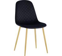 SET DI 4 SEDIE LENA CRIBEL COLORE NERO,GAMBE CROMATE D'ORO