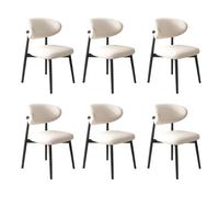 Set di 4 sedie moderne con cuscino spesso e gambe in legno, ideali per cucina, sala da pranzo e soggiorno, colore: bianco, set da 6