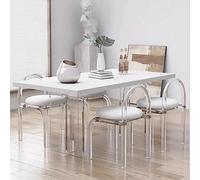 Set di 4 sedie moderne in acrilico con rivestimento in velluto con gambe trasparenti, eleganti sedie senza braccioli, per sala da pranzo, cucina e camera da letto