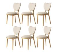 Set di 4 sedie rustiche in legno massello con schienali a forma di cuore e cuscini, ideali per cucina, sala da pranzo, soggiorno o mobili da studio.
