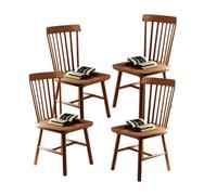 Set di 4 sedie rustiche in legno massello, design in legno di quercia, per sala da pranzo, cucina, ristorante, bar, mensa e biblioteca, mobili durevoli ed eleganti