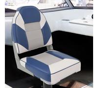 Set di 4 sedili da barca pieghevoli con schienale alto in alluminio e PU per barca a vela Jolle Yacht Catamaran, ideale per sport acquatici, tempo libero, gite e navigazione sul mare, lago, oceano