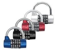 Set di 4 serrature combinate, codice ripristinabile a 5 caratteri, struttura resistente alla corrosione, predisposta per armadietto, rosso, argento, nero, blu, per palestra o scuola