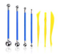 Set di 4 sfere di metallo con 3 coltelli multiuso, strumento a punta di stilo, sfera per calafataggio, strumento per fondente per cuocere al forno, decorare torte, giunti di piastrelle e altro ancora