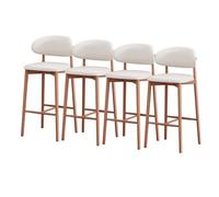 Set di 4 sgabelli da bar ad altezza bancone, sgabelli in stile moderno di | Porta lo stile moderno di metà secolo al tuo bar o bancone con questo set di 4 sgabelli da bancone, ognuno dotato di un