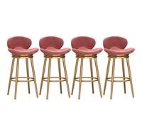 Set di 4 sgabelli da bar girevoli moderni con schienale, sedie in metallo rivestite in velluto per cucina a isola, set di 4, altezza 65 cm, eleganti sedie da bar per sala da pranzo