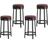 Set di 4 sgabelli da bar girevoli, sedia da cucina rotonda, sgabello per sedia moderna senza schienale, seduta imbottita, PU,stile moderno metà secolo, altezza 65 cm, per cucina, bar, ristorante