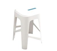 Set di 4 sgabelli da bar quadrati impilabili portatili con schienale scoperto con tappetino antiscivolo per casa, cucina, bistrot e ufficio, bianco