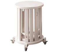 Set di 4 sgabelli impilabili con rotelle, portatili, rotondi, per sala da pranzo e comodini, facili da spostare, non richiede installazione