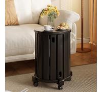 Set di 4 sgabelli impilabili, in legno massello, rotondi, con rotelle, facili da spostare, design minimalista per cucina, soggiorno, ufficio, camera da letto