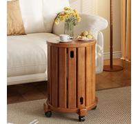 Set di 4 sgabelli impilabili, in legno massello, rotondi, con rotelle, facili da spostare, design minimalista per cucina, soggiorno, ufficio, camera da letto