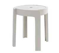 Set di 4 sgabelli impilabili in plastica dal design moderno, con connessione a forma di X, rotondi, per casa, cucina, ufficio, piedini antiscivolo, supporta fino a 150 kg, colore bianco